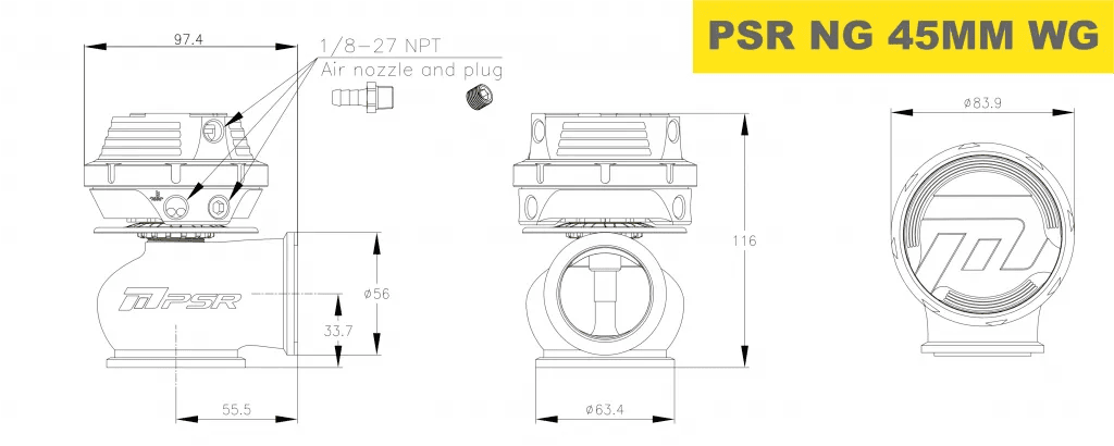 PSR 45mm Vband External Wastegate