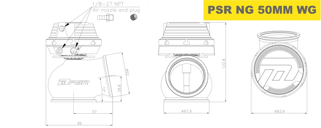 PSR 50mm Vband External Wastegate